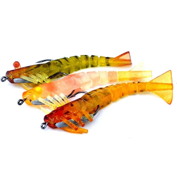 

1Pcs Soft Prawm Shrimp Hooks with Luminous Eyes Lobster Fishing Lures 9g/8.8cm The weight of lead