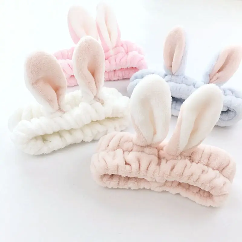 

Lovely Cat Ear Headbands for Women Girls Makeup Face Washing Headband Coral Fleece Girls Hairband Hair Accessories