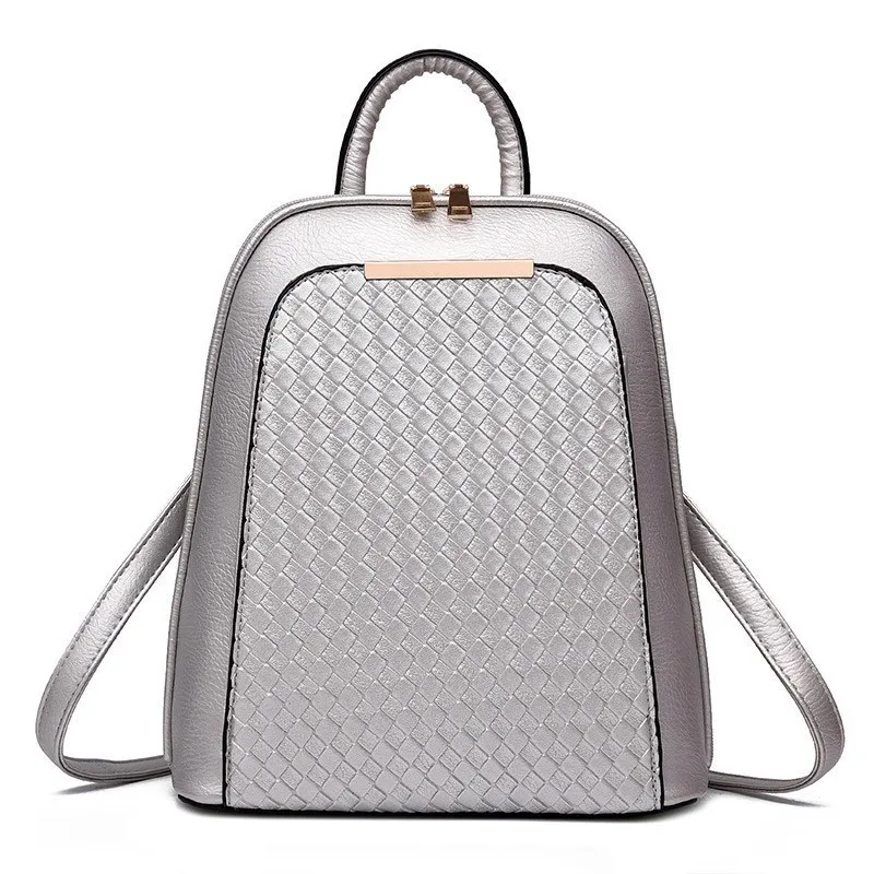 Herald, Модный женский рюкзак, сумка на плечо, женские школьные рюкзаки, школьный рюкзак для подростков, студентов, рюкзак из искусственной кожи, mochila - Цвет: Серебристый