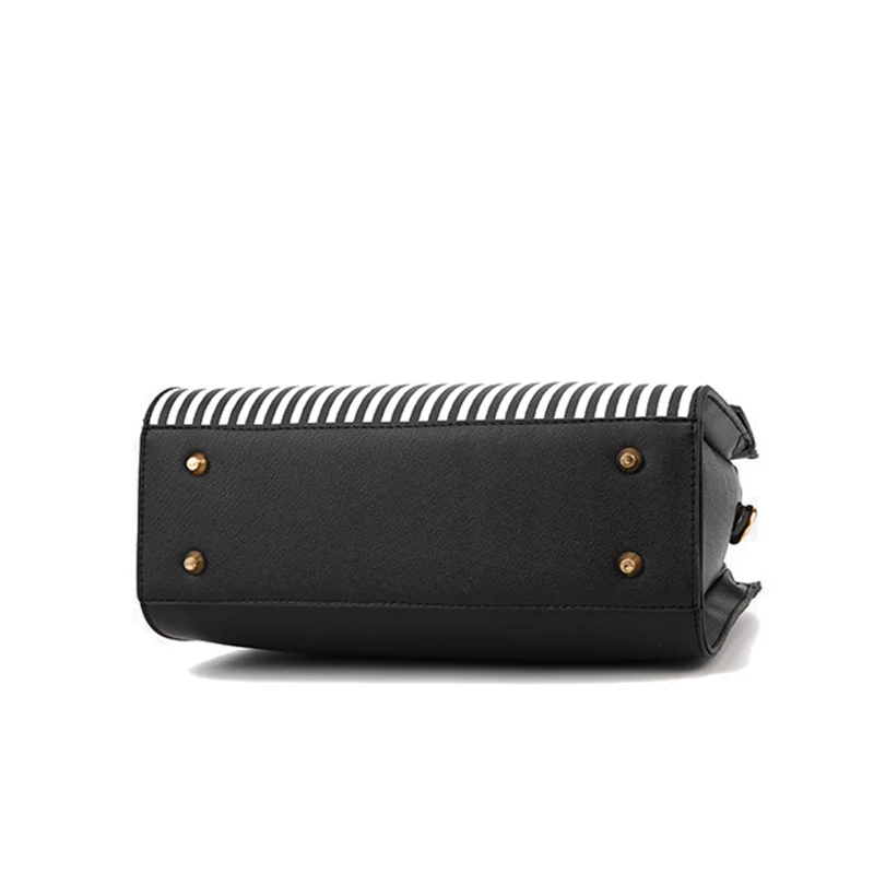 Women Office Handbag Stripe Fashion Female Leather Crossbody Shoulder Bag Ladies Top-Handle Bags Messenger Tote Sac SS7216 (1)