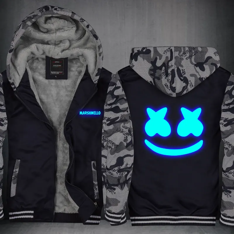 New Winter Jackets and Coats Marshmello hoodie DJ Hooded Thick Zipper