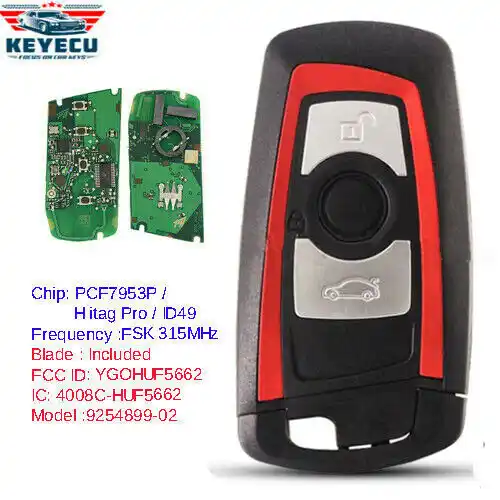 CAS3 868MHz PCF7953-Chip 3 Botones Mando Entrada Sin Llave de Coche con Espadín