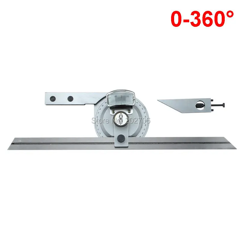 

0-360 degree Stainless Steel Bevel Protractor Angular Dial ruler goniometer Universal Bevel Protractor with 300mm blade