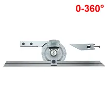 0-360/320 graus de aço inoxidável bisel transferidor angular dial régua goniômetro universal chanfro transferidor com lâmina de 300mm