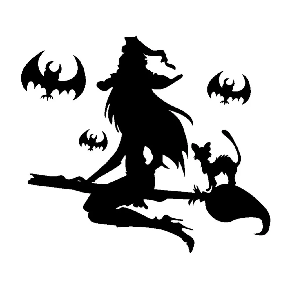 Creative DIY Halloween PVC Wall Sticker Home Decor Removable Waterproof Vinyl Decal Christmas Bat Witch Halloween Wall Stickers