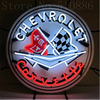

Corvette with Silkscreened Backing Real Glass Tube neon sign Handcrafted Automotive signs Shop Signage Signage 18"x18"
