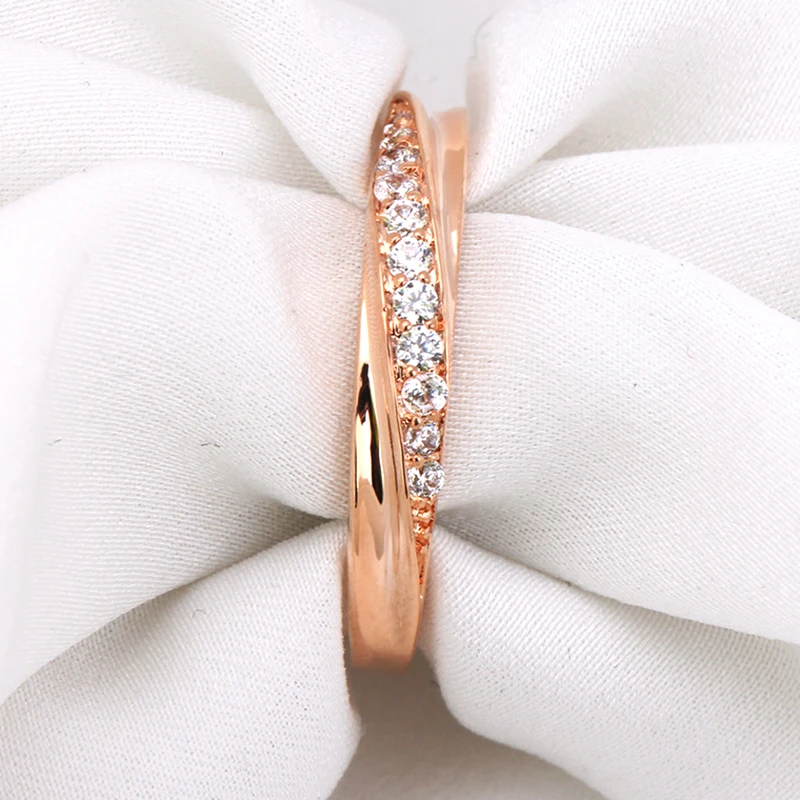 AMORUI Simple Round Wedding Band AAA Cubic Zirconia Engagement Ring Bijoux Bague Femme Rose GoldSilver Ring Anillos Mujer Gift (7)
