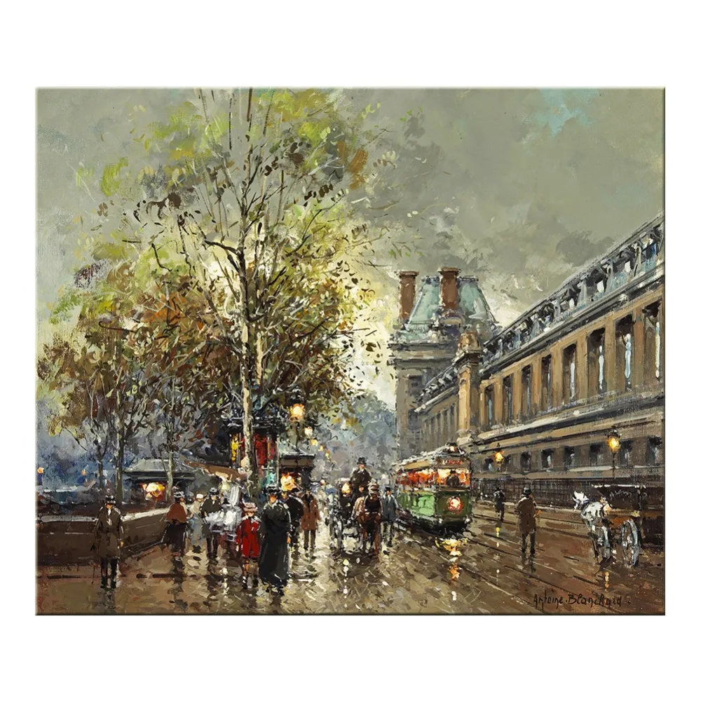 Europe Street City Landscape Pictures On Canvas Wall Artwork Poster and