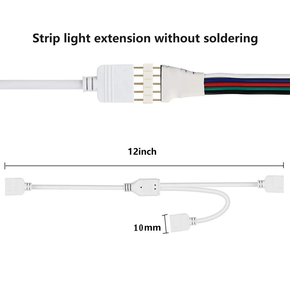 4Pin 5pin RGB коннектор rgbw кабель от 1 до 2 3 4 гнездо к гнезду разветвитель Удлинительный