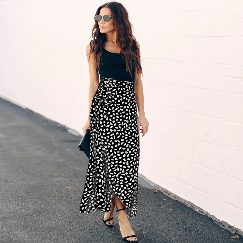 maxi skirt polka dot