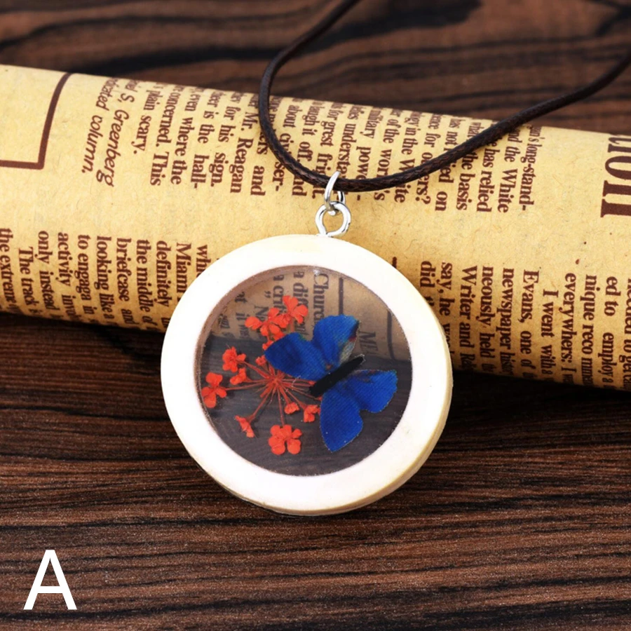 Подвесное ожерелье с подвеской в виде сухого цветка подвесное из и медальона