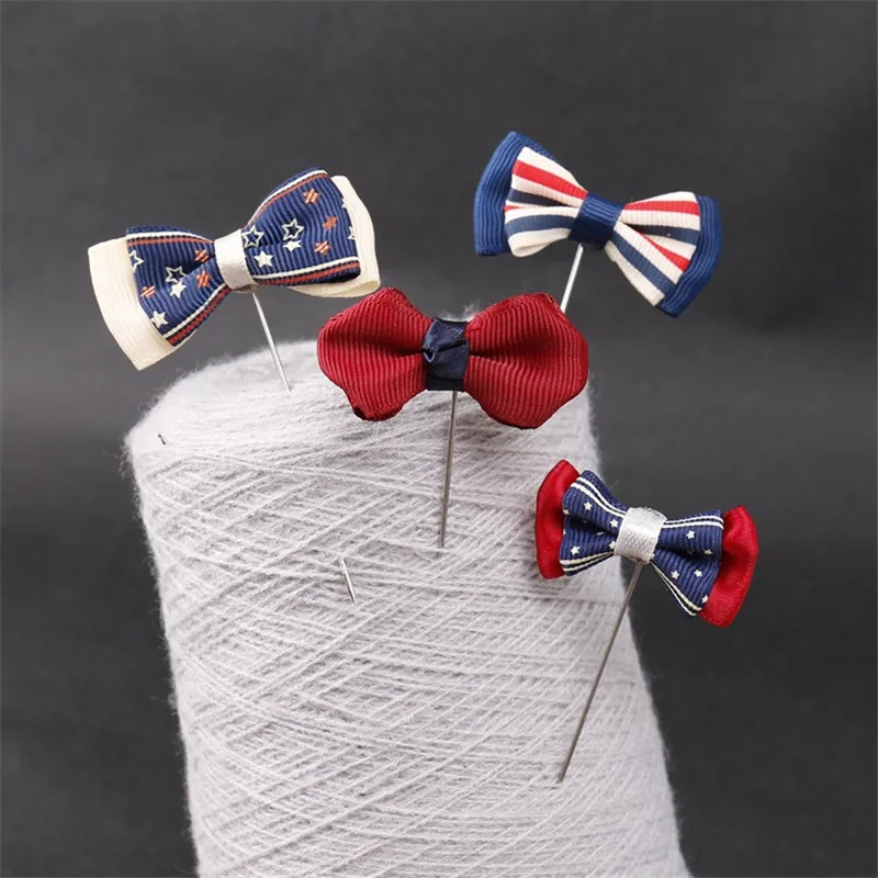 

Mdiger Bow Label Pins for Men Banquet Wedding Party Corsages Brooches Fabric Flower Pin Brooch for Men 100PCS/Lot