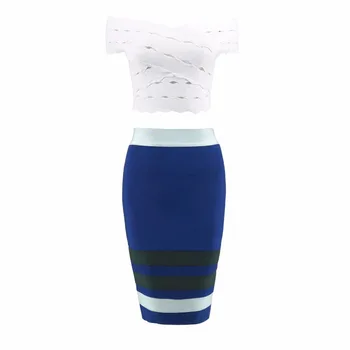 

Women Summer Sexy Blue Brown Bandage Skirt 2017 Knitted Elastic Sweet Pencil Skirt