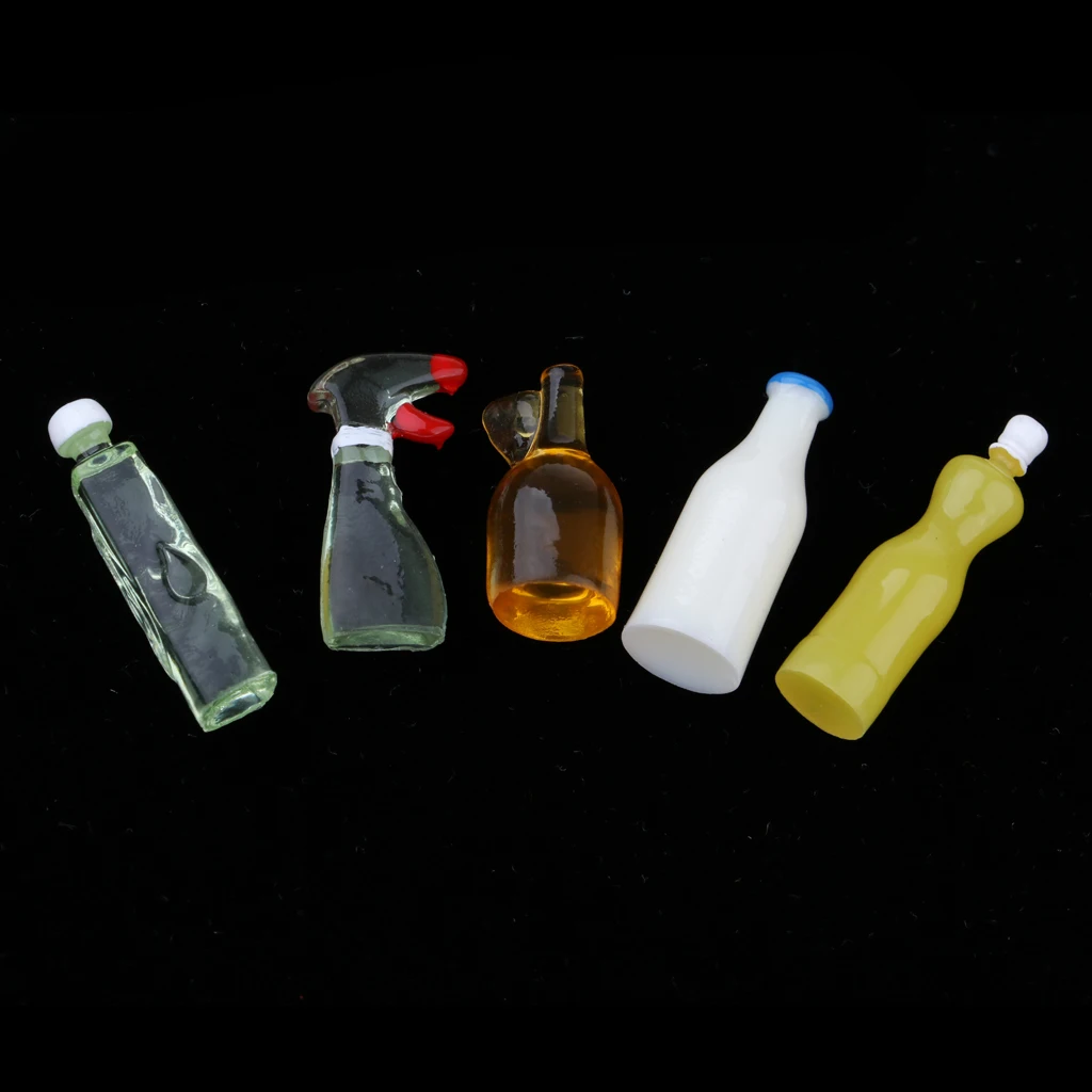 5pcs 1:12 Dollhouse Miniatures Kitchen Set Doll House Accessories Mini cleaning for 1/12 or 1/6 doll house kids play toys