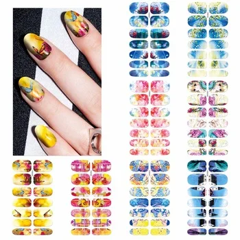 YZWLE 1 Sheet Optional New 3D Full Cover Flower Star Designs Decals Water Transfer Nail Art Stickers Foil