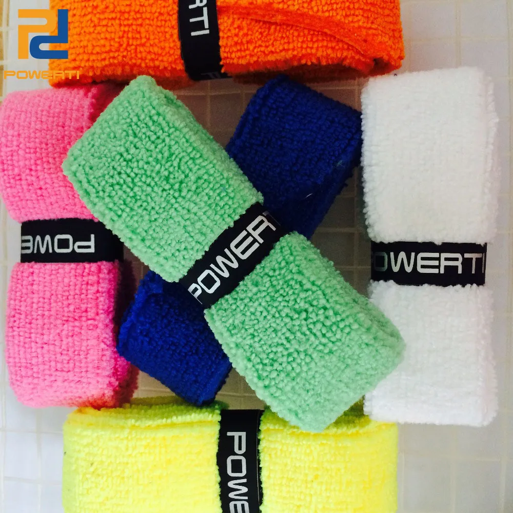 Powerti 8 قطعة/الوحدة القطن منشفة sweatbrand الريشة مضرب قبضة الشريط الريشة المضرب overgrips الجافة