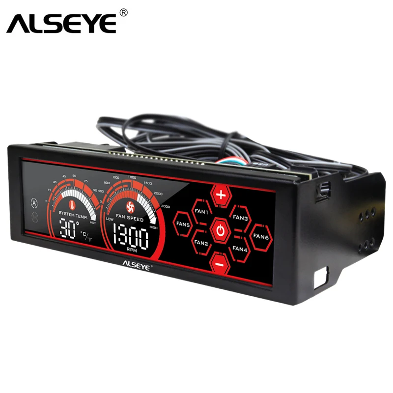 ALSEYE a 100L (R) Контроллер вентилятора для Компьютере кулер 6 и каналов Сенсорное