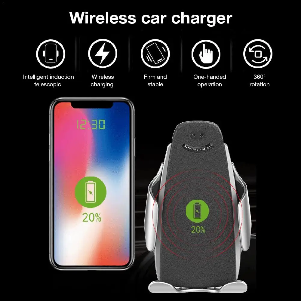 

Upgrade Version 10W Wireless Car Charger Infrared Automatic Sensor Clamping Wireless Charger For IPhone Huawei Samsung Xiaomi