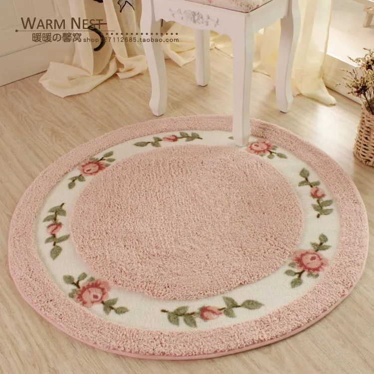Günstige HUAMAO Pastoralen Blume Fußmatte Weiche Plüsch Runde Dreh Stuhl Boden Matte Moderne Badezimmer Teppich Kinder Spielen Matte Teppiche