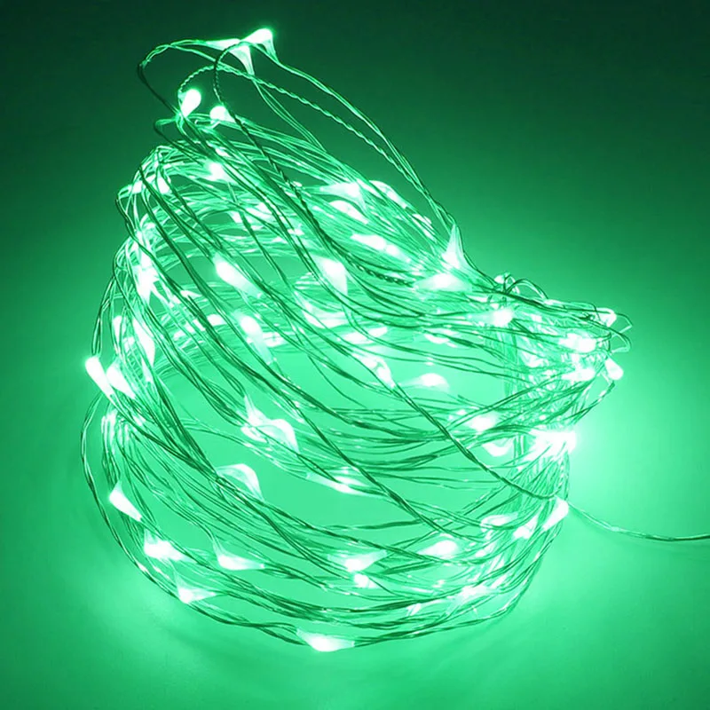 Z40 светодиодные Фея Строка Спальня дети лампы 100 led 5 V USB медный провод для новогодней вечеринки Свадебные украшения дома lightnightlight - Испускаемый цвет: green