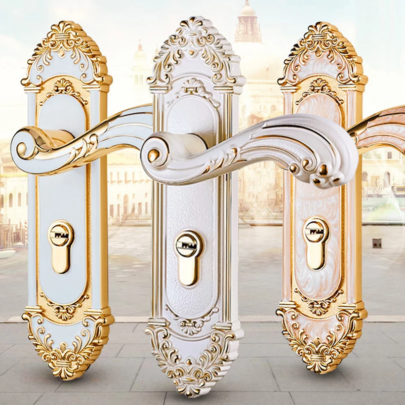 OSPON European Luxury Handle Lock Indoor Bedroom Door High end