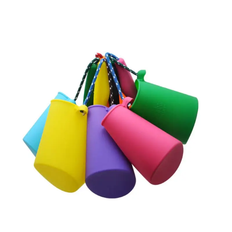 Premium New Children Baby Shower Bucket Bath Beach Toy Folding Handheld Silicone Barrel Pouring Water Sand Kids Gift