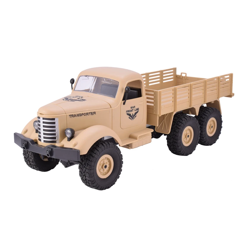 JJRC Q60 1:16 2,4G 6WD RC внедорожный машинный с дистанционным управлением привод гусеничный военный Радиоуправляемый грузовик электрическая игрушка для детей подарок - Цвет: Цвет: желтый