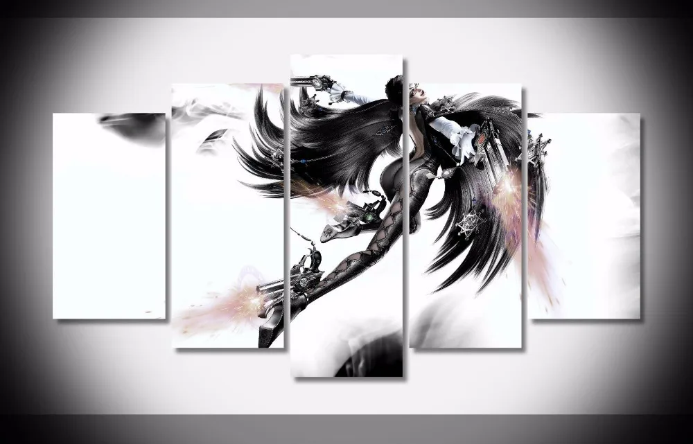 

Artistic originality bayonetta 2 video games print poster canvas in 5 pieces with Framed