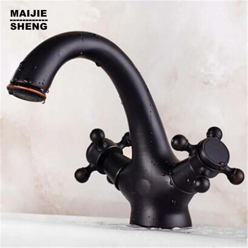 Black archaize faucet All copper continental basin Hot and cold water tap restoring ancient ways | Обустройство дома