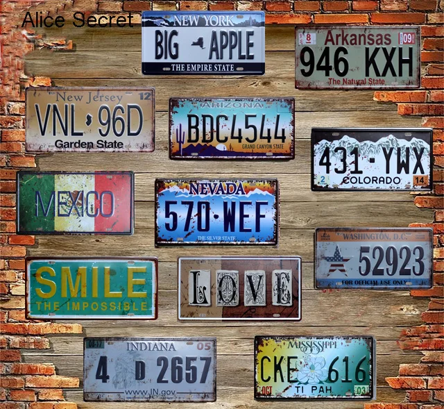 USA-Vintage-Metal-Tin-Signs-Route-66-Car-Number-Plates-License-Metal-Plate-Poster-Bar-Club.jpg_640x640