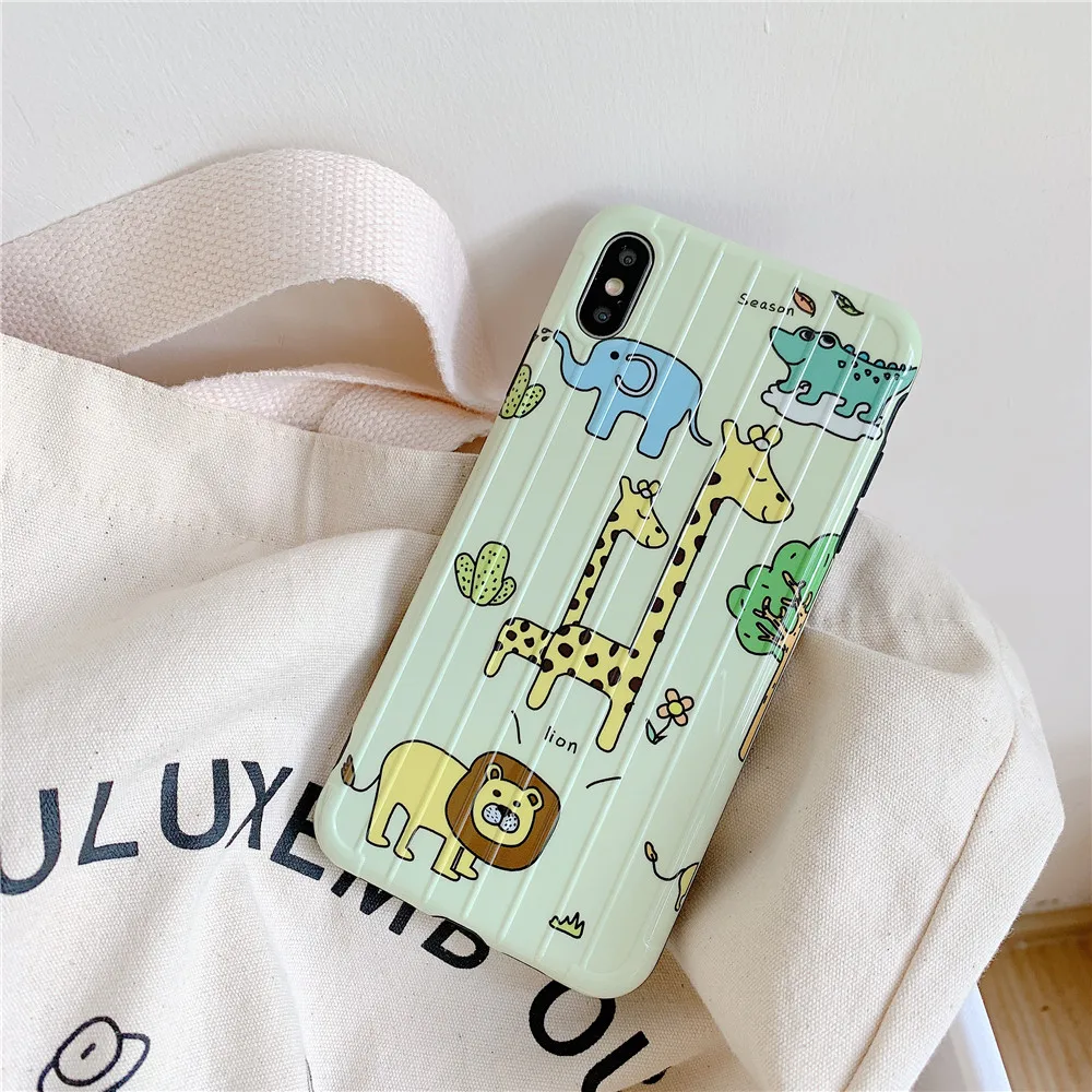 Модный чехол для iPhone X XS MAX XR 6 6s 7 8 Plus с изображением животных граффити простой силиконовый мягкий чехол