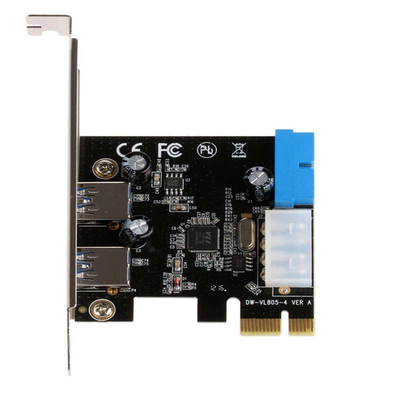 2 портами плата PCI Express USB 3,0 передняя панель с адаптером карты управления 4-Pin& 20 Pin