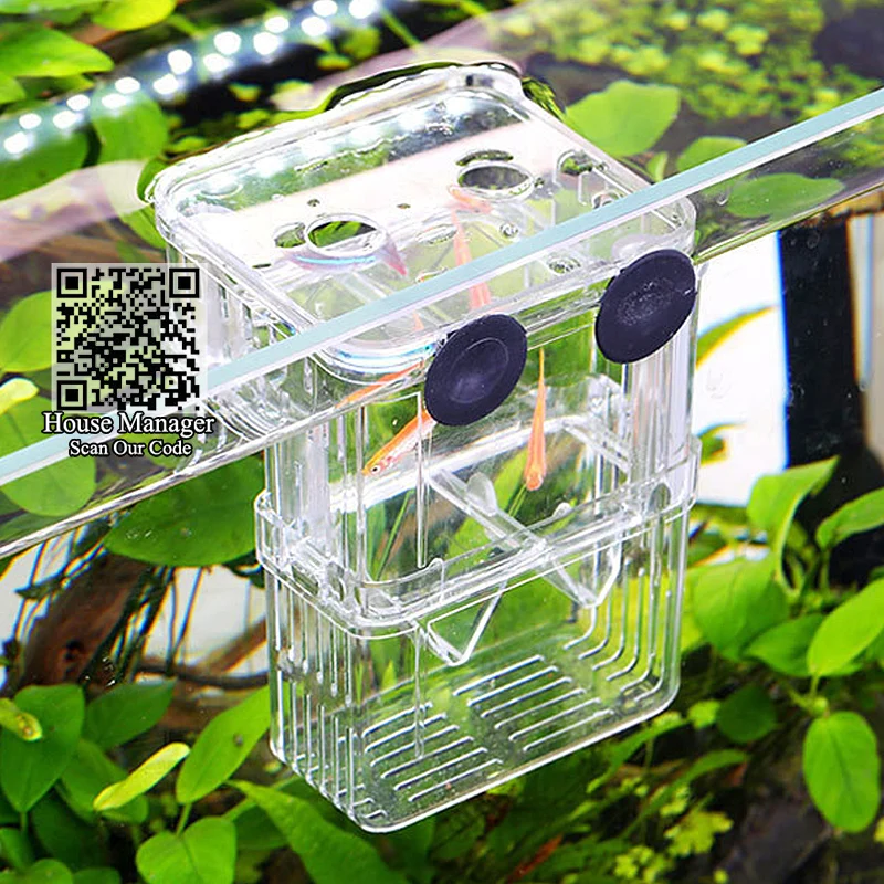 

Fish Breeding Box Incubator Breeder Isolation Box Hatchery for Aquarium Fish Tank, 3in1 Hatch Fish+Protecting fish+Saving space