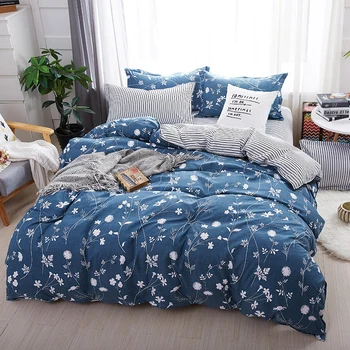 

Bedding set Queen size 4pc Duvet cover sets Twin Full size Polyeter Duvet Cover Home Textile Blue Dropshiping