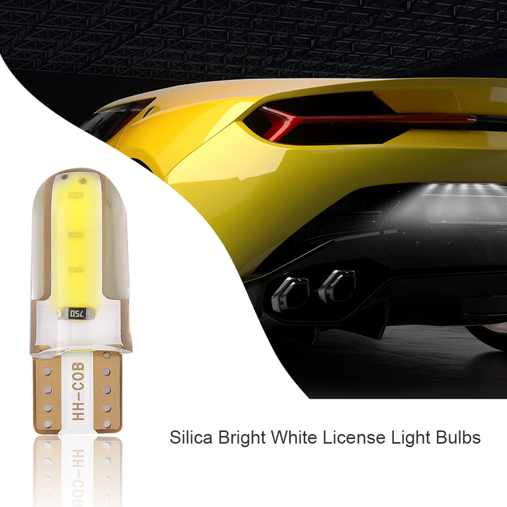 10pcs Silica gel LED COB W5W T10 194 8SMD Wedge clearance light Bulb Auto for License plate reading car door trunk car lamp (6)