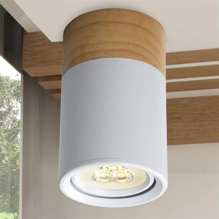 

Modern Wood LED Ceiling Lights Creative Living Room Bedroom Led Ceiling Lamps adjustable angle LED Ceiling Lights for Home