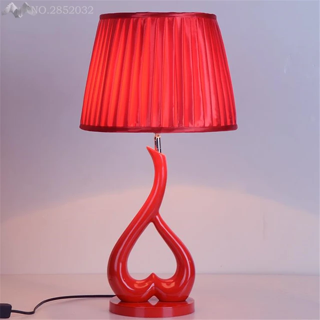 Lfh Modern Resin Red Bedside Table Lamp Wedding Gift Light European Lfh Modern Resin Red Bedside Table Lamp Wedding Gift Light European Fashion Style Bedroom