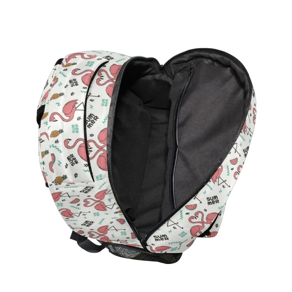 ALAZA Lovely Flamingo Backpack Travel Bag Fashion Women Girls Designer Student Bag Laptop Bags Big Capacity Backpack