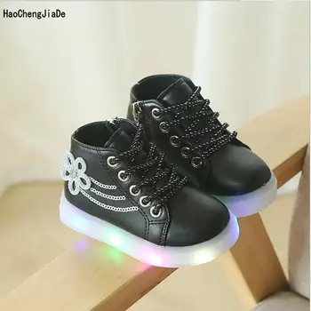 

Kids Shoes LED Sneaker with light New Autumn Toddler Boys Glowing Sneakers Flowers Luminous Children Sports Shoes for Baby Girls