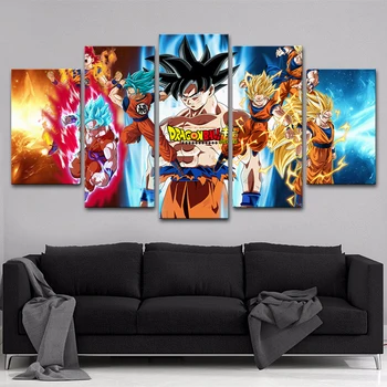 

Artryst Modern Home Decor Paintings On Canvas Posters 5 Panel Anime Dragon Ball Framework Pictures Prints On The Wall