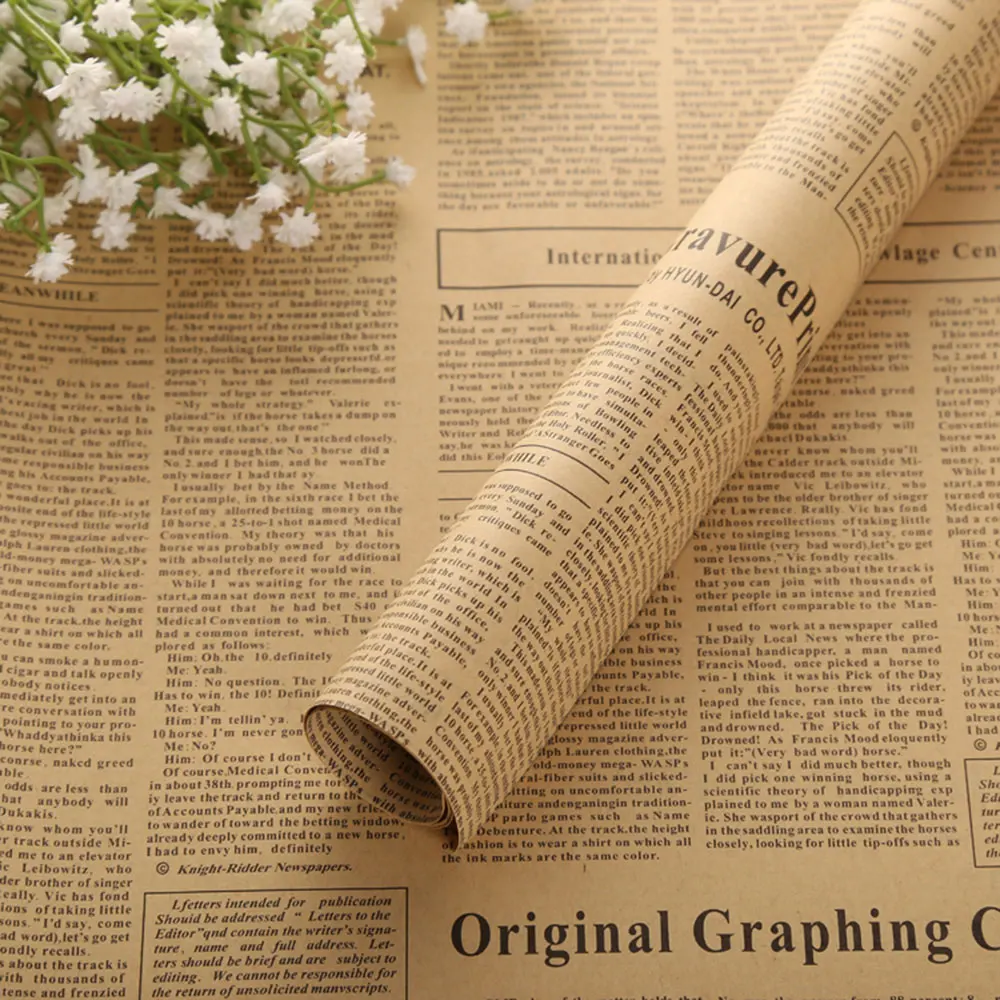 

Flower Packaging Paper Wrapping Paper Gift Bouquet Newspaper 4 Color Durable Waterproof