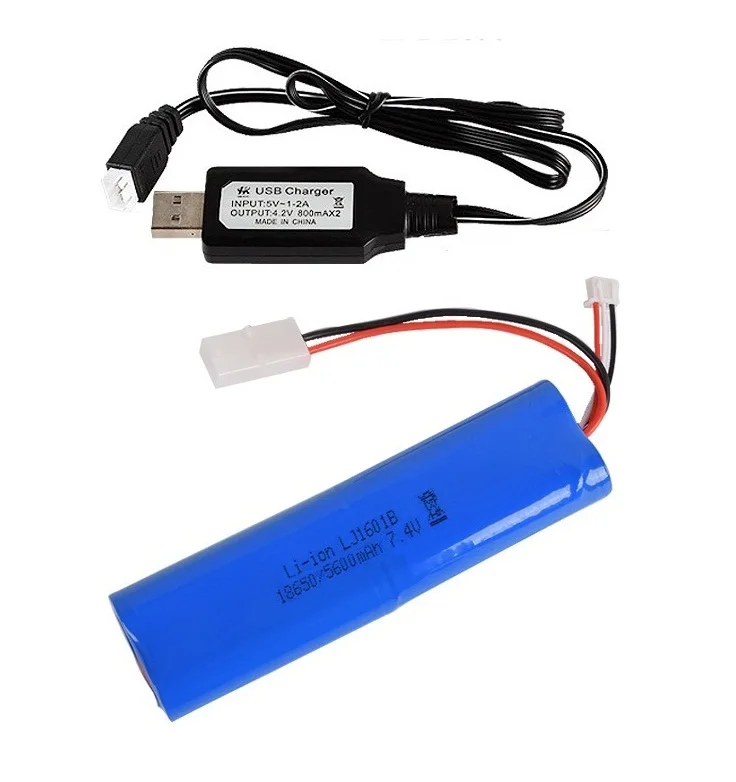 7,4 v 1800mah 5600mah 18650 литий-ионный аккумулятор/USB зарядное устройство henglong RC HL3818 3889 3898 3899 3809 3909 3938 Танк Игрушка обновление большой - Цвет: Бургундия