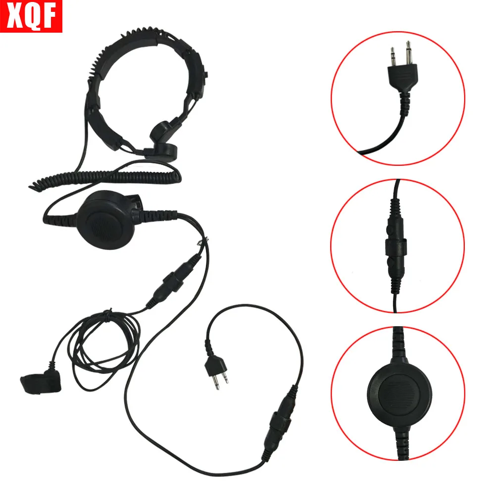 

XQF PTT MIC Military Bone Conduction Tactical Headphone Headset for Midland G5/G6 GXT400 LXT110 Ham Radio Walkie Talkie