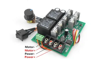 

Powerful PWM DC 12v / 24v / 36v / 48v 40A motor speed controller with reverse switch