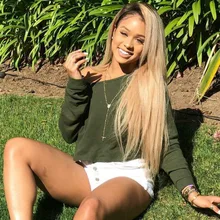 Simbeauty Ombre Honey Blonde Color 1BT27 180% Density Glueless Full Lace Human Hair Wigs Peruvian Hair Dark Roots Full Lace Wig