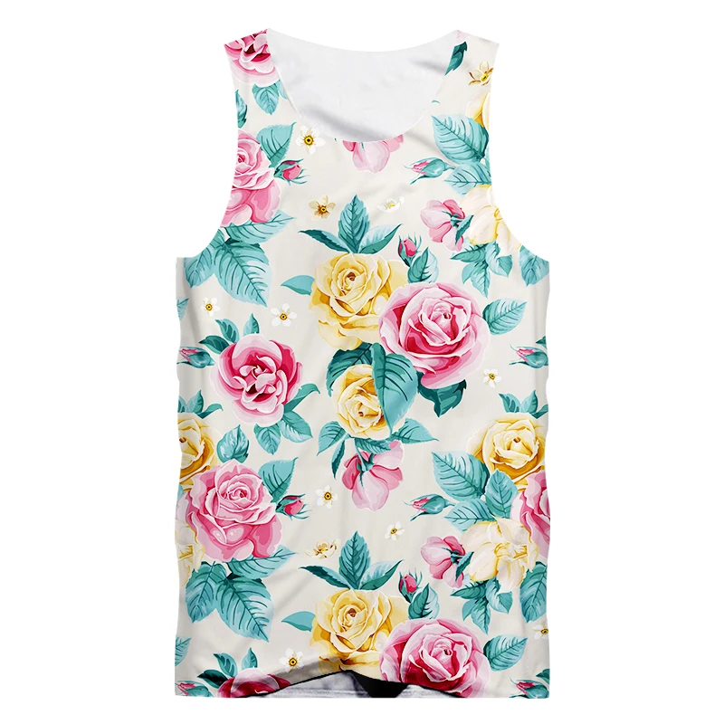 Flower Pineapple Summer Fruit Men Vest Hipster Singlet Street Sleeveless Tank PP96