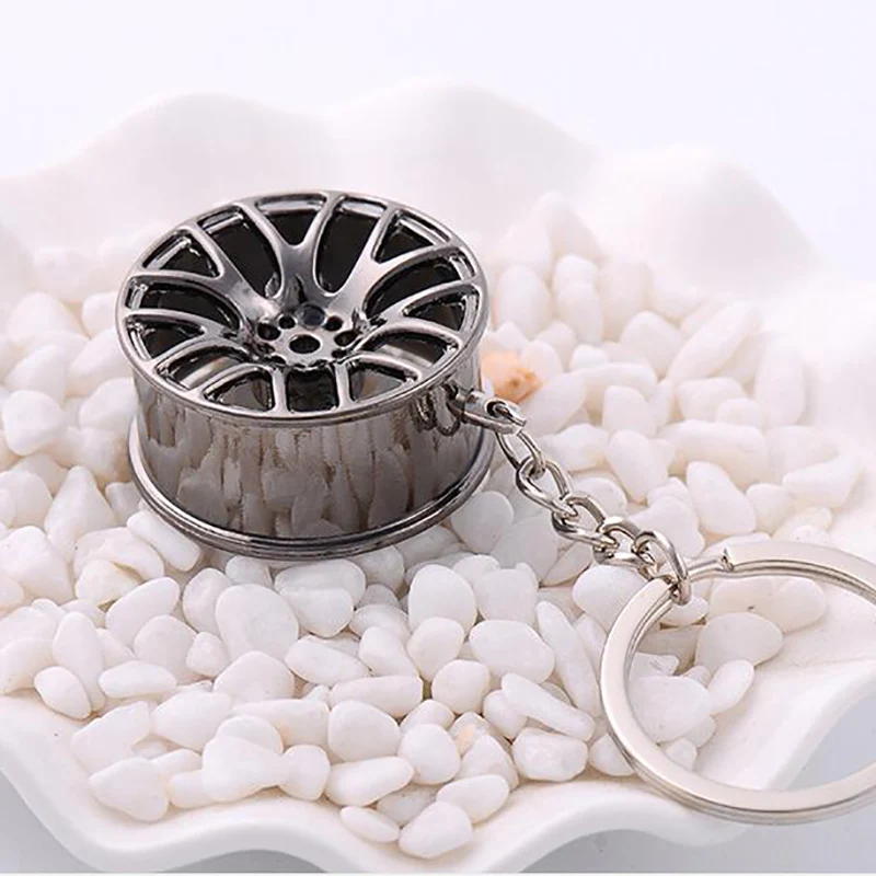 

1Pcs Trendy Creative Luxury Key chain Round Metal Wheel Key chain
