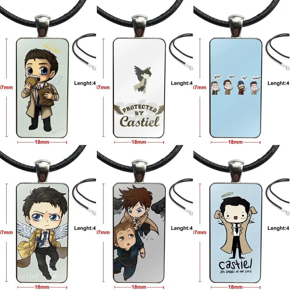 

Cartoon Supernatural Tv Logo Glass Pendant Galaxy Pendant Necklace Women Stainless Steel Plated Necklaces Jewelry