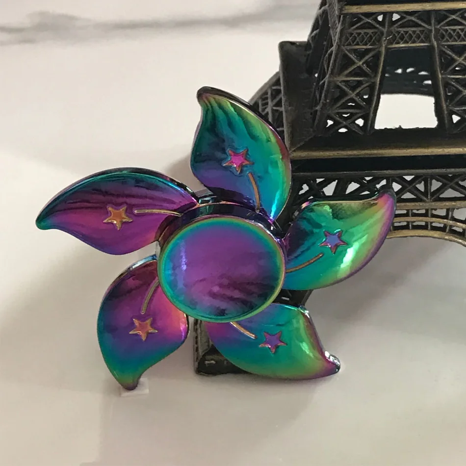 

New Colorful Creative Metal Two-Spinner Fidget Toy Metal EDC Hand Spinner For Autism Rotation Time Long Anti Stress Toys