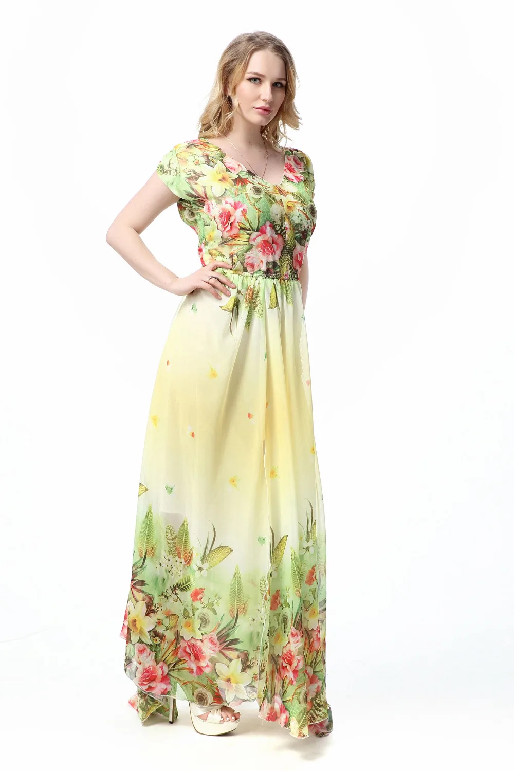 Женское летнее пляжное шифоновое платье с принтом Большие размеры s элегантные макси длинные платья Плюс Размер 6XL 7XL Vestidos